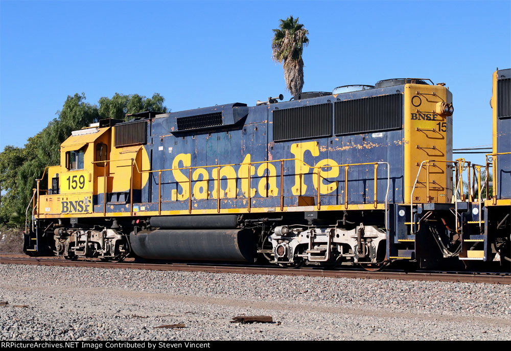 BNSF GP60 #159 leads local back to yard.